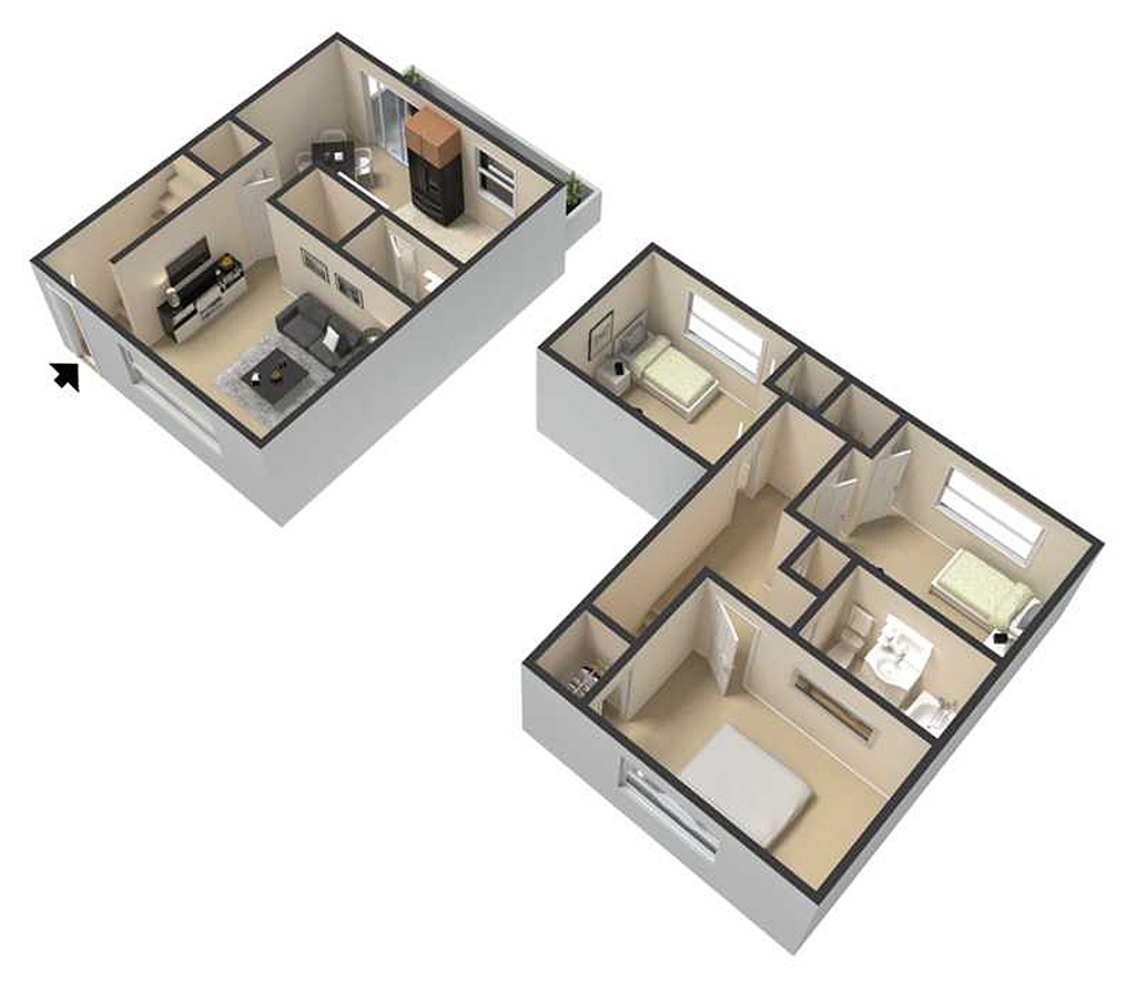 Beautiful and spacious 3 bedroom 1 bathroom unit with updated kitchen and eat-in dining room.