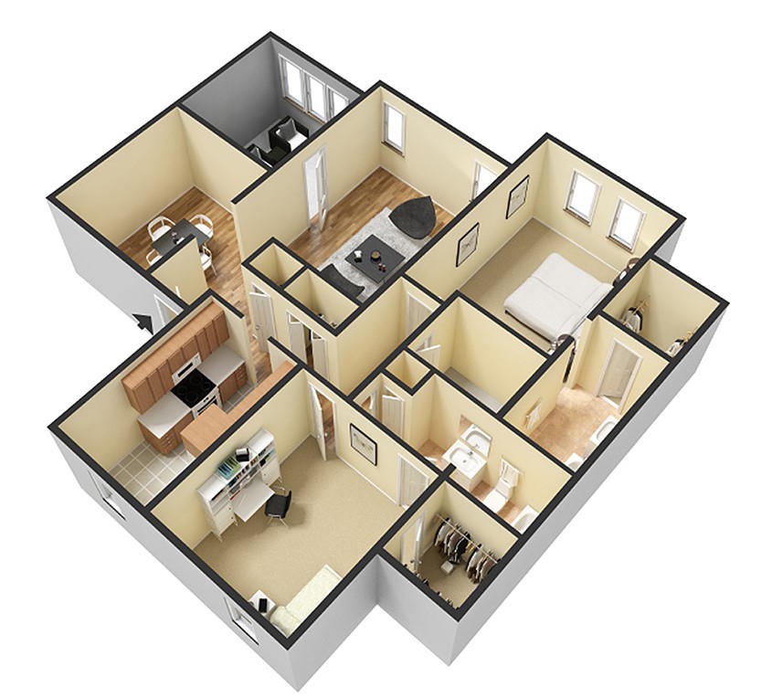 Beautiful and spacious 3 bedroom 3 bathroom unit with updated kitchen and eat-in dining room.